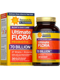 Renew Life Ultimate Flora Probiotics 70 Billion CFU – Gas & Bloat, Delayed Release Vegan Capsules (30 Count)