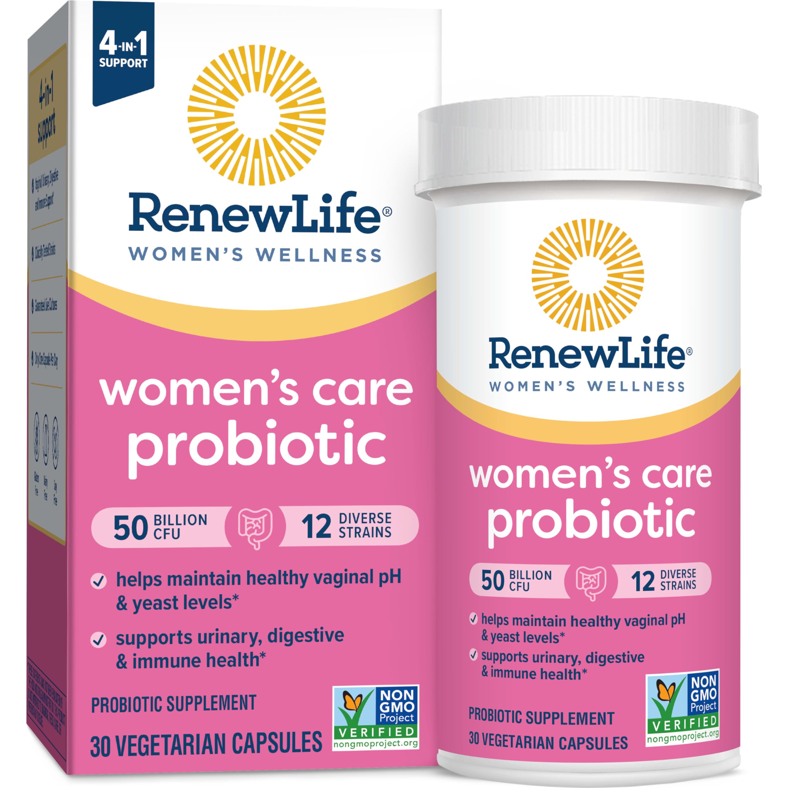 Renew Life Women's Probiotic Capsules 50B CFU - Vaginal, Urinary & Digestive Health (30 Count)