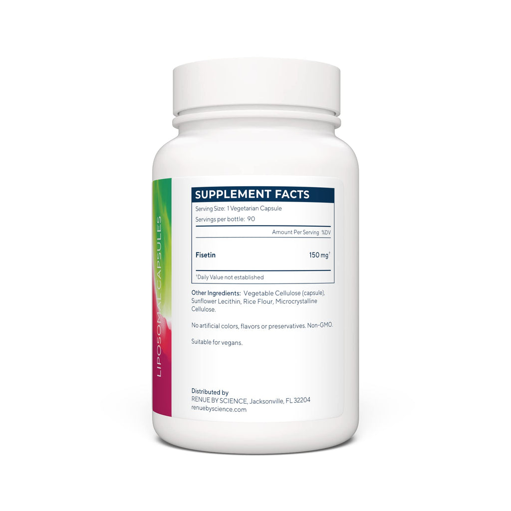 Renue By Science Fisetin - Liposomal 150mg per Serving | 90 Capsules | Senolytic, Bioavailable, USA Made