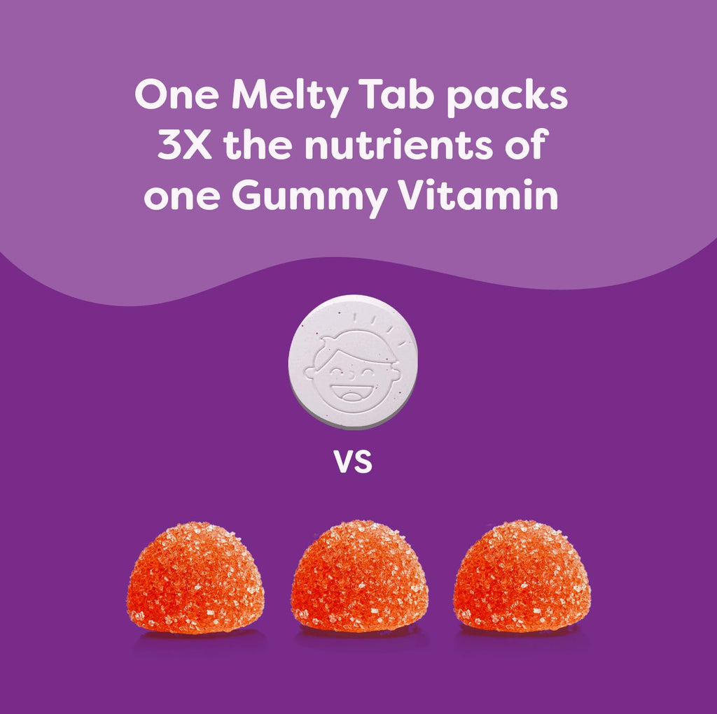 Renzo's Picky Eater Kids Multivitamin with Iron – Sugar-Free Orange Melty Tabs