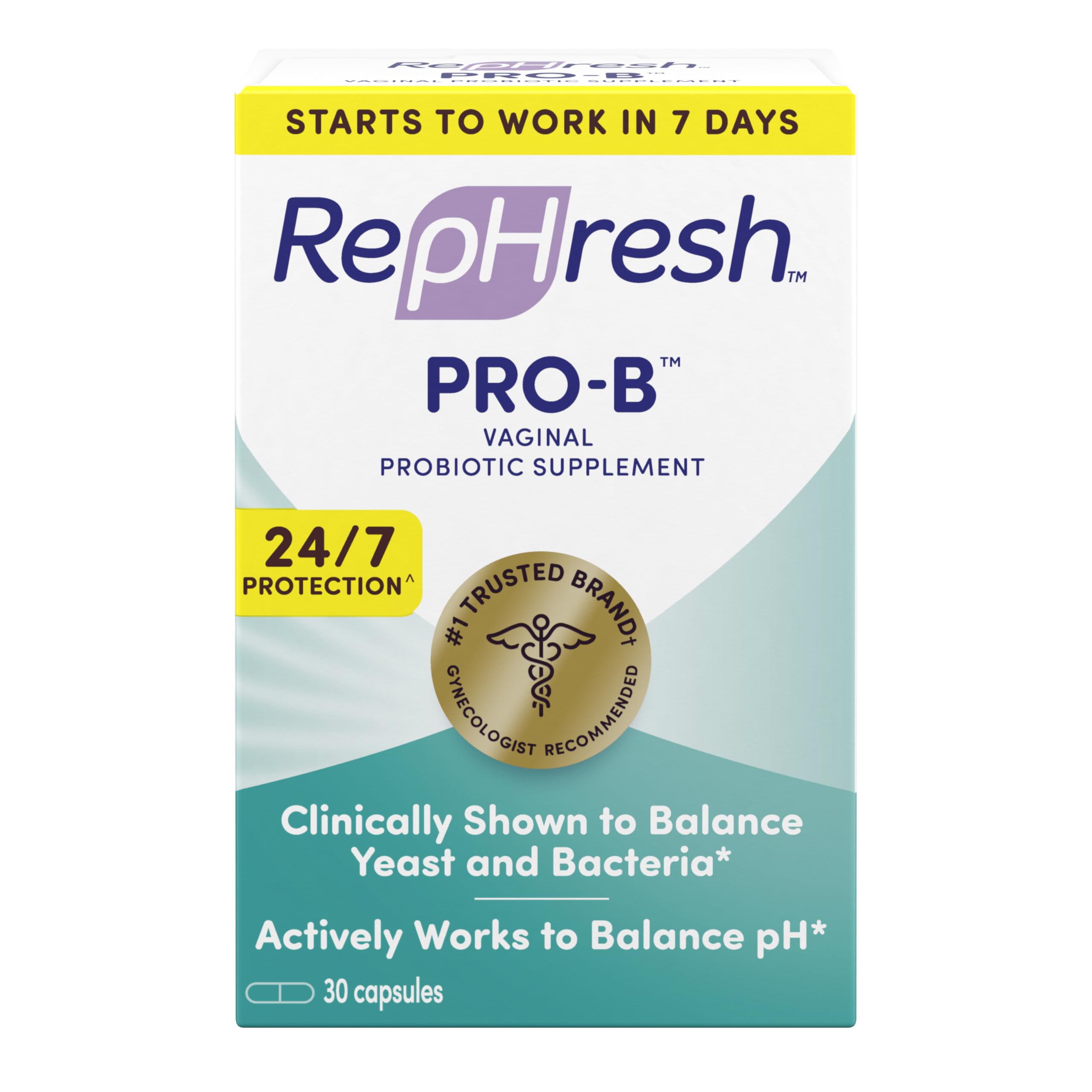 RepHresh Pro-B Probiotic Supplement for Women, 30 Oral Capsules