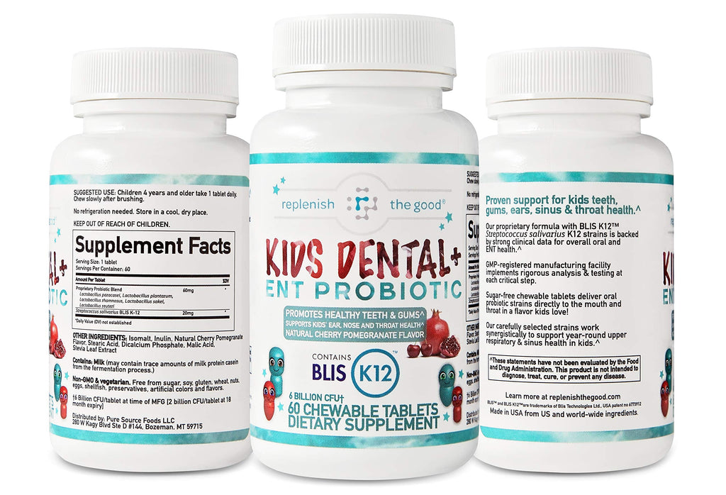 Children's Dental Probiotic Chewables – 6B CFU | Teeth & Gums, Bad Breath & ENT Support (Cherry-Pomegranate)