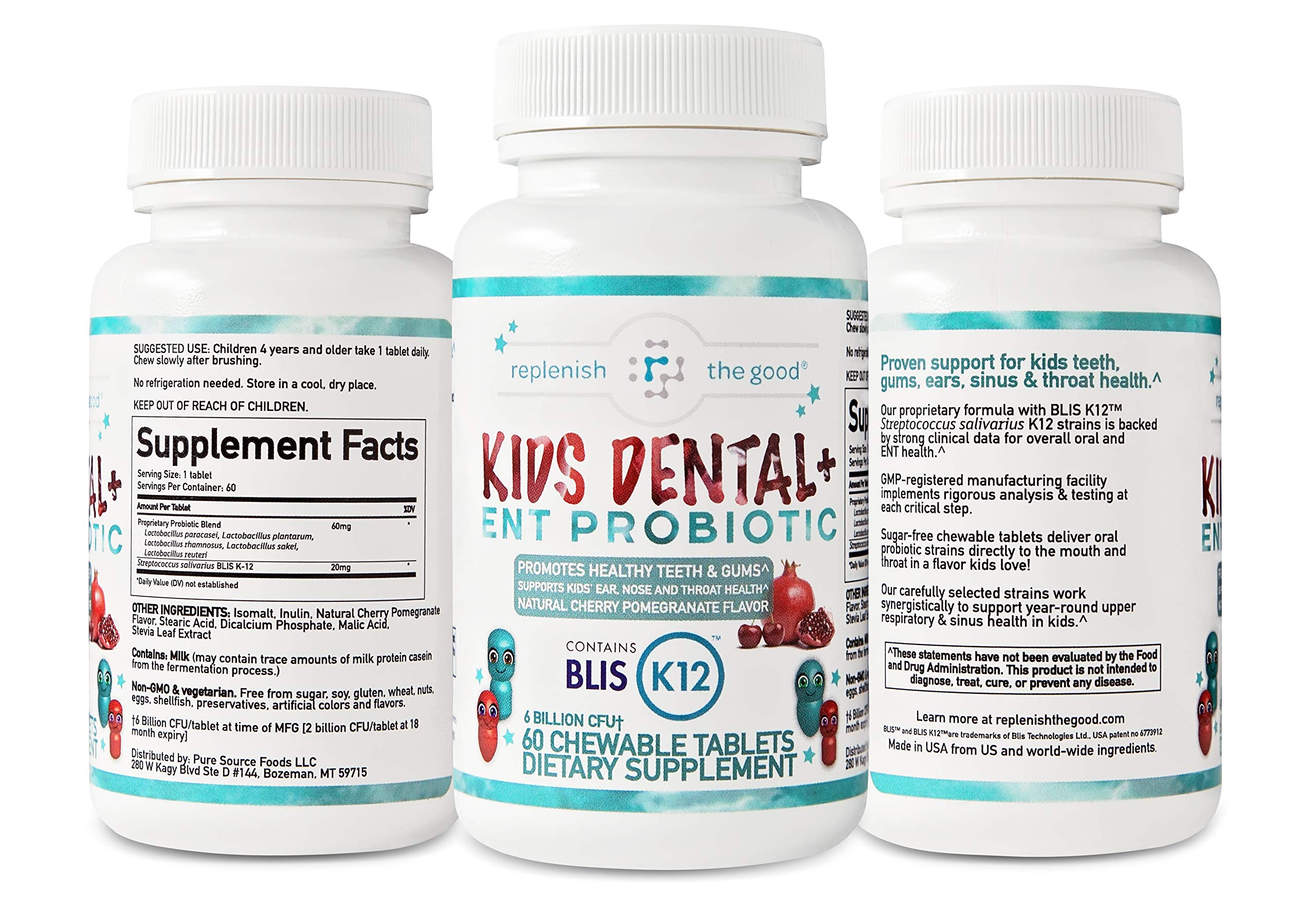 Children's Dental Probiotic Chewables – 6B CFU | Teeth & Gums, Bad Breath & ENT Support (Cherry-Pomegranate)