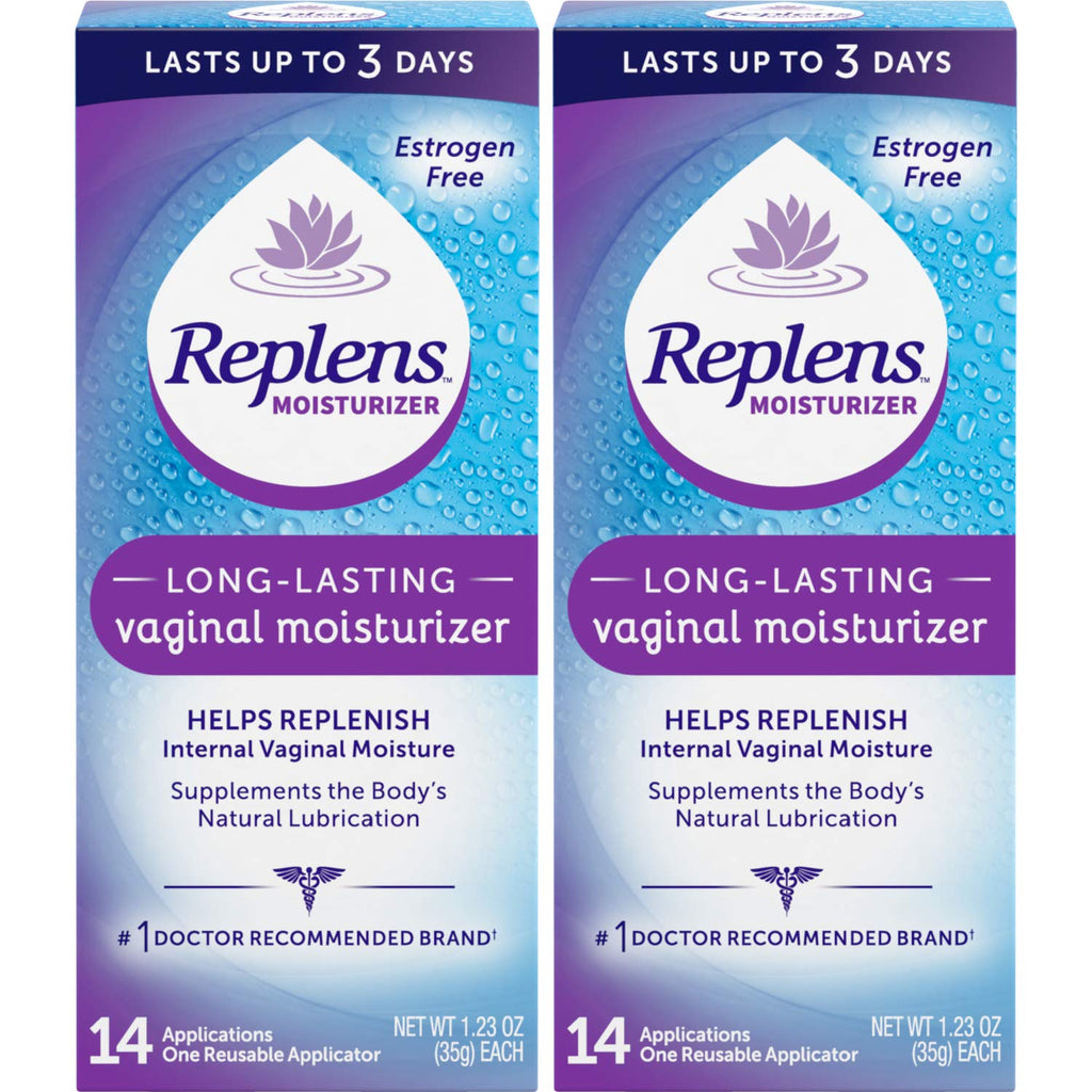 Replens Long Lasting Vaginal Moisturizer – Pack of 2, 14 Applications (1.23 oz) – Estrogen-Free