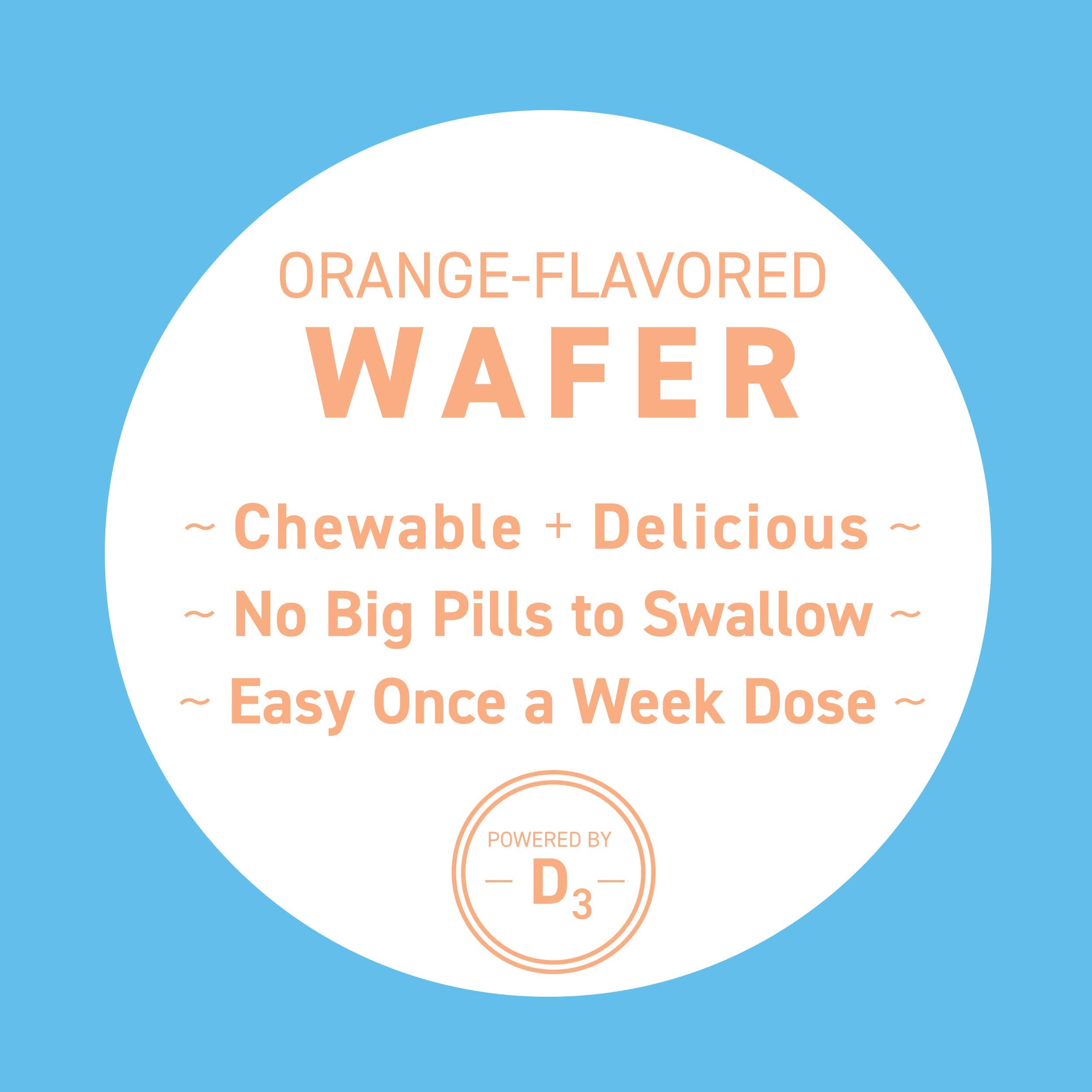 Replesta NX 14,000 IU Vitamin D3 - Weekly Chewable Wafer, Orange Flavor, Non-GMO | Pack of 2 (8 Tablets)