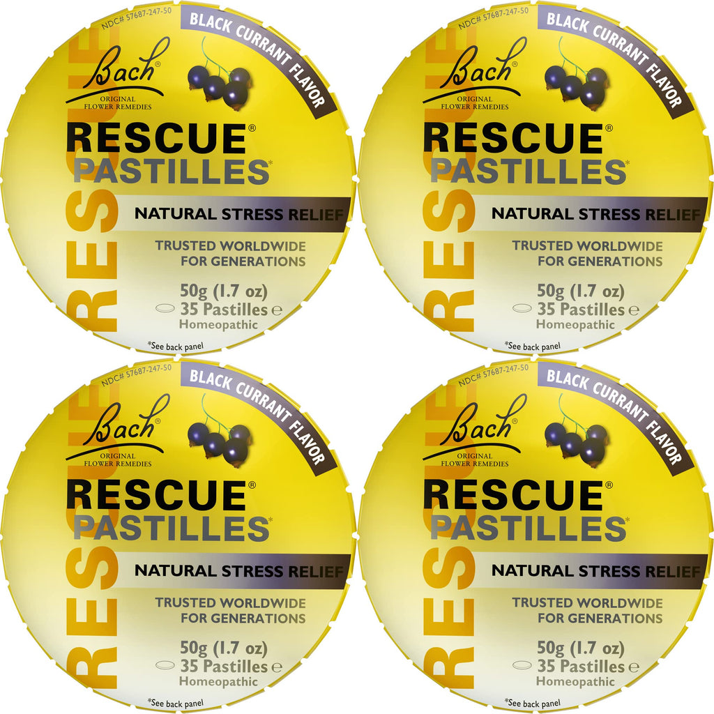 RESCUE Bach Pastilles – Black Currant Stress Relief Lozenges 4-Pack