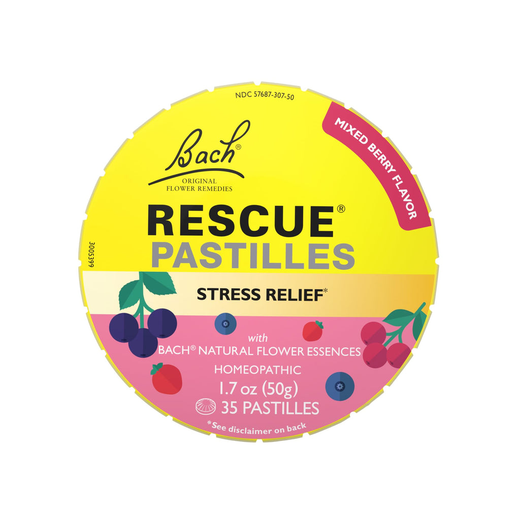 RESCUE Bach Pastilles – Mixed Berry Flavor, 35 Count | Stress Relief Lozenges