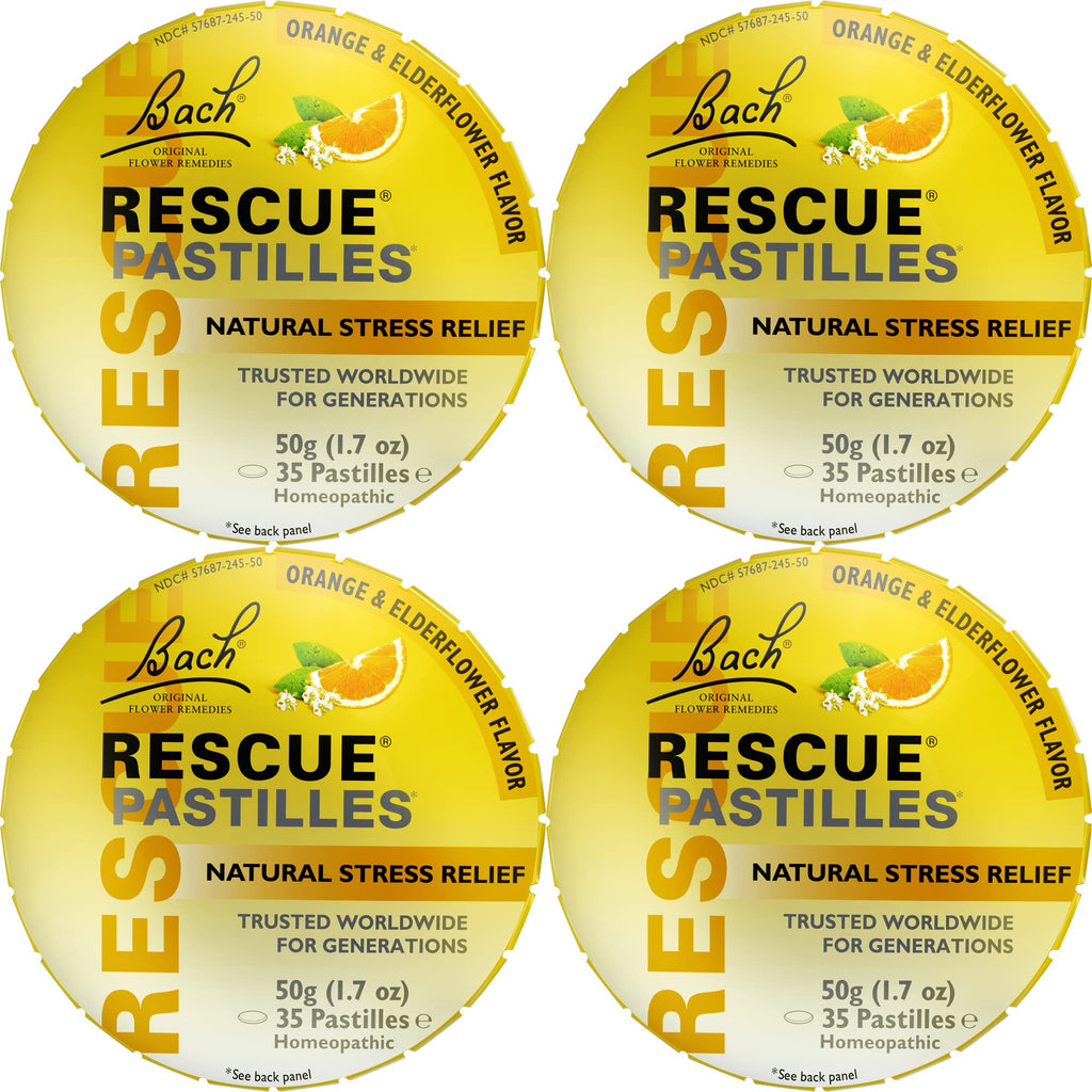 RESCUE Bach Pastilles – Orange & Elderflower Stress Relief Lozenges (4 Count)