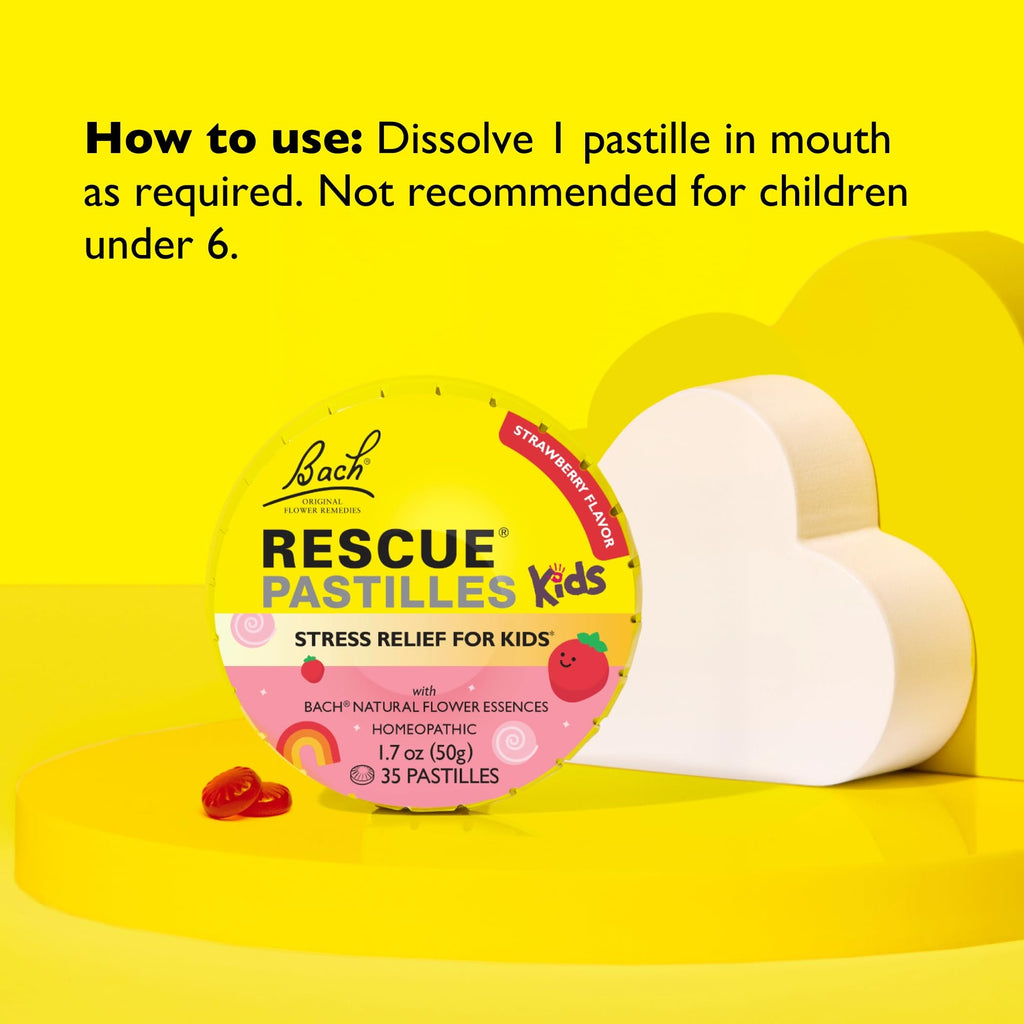 RESCUE Kids Pastilles – Natural Strawberry Stress Relief for Children | Calming Homeopathic Flower Essences