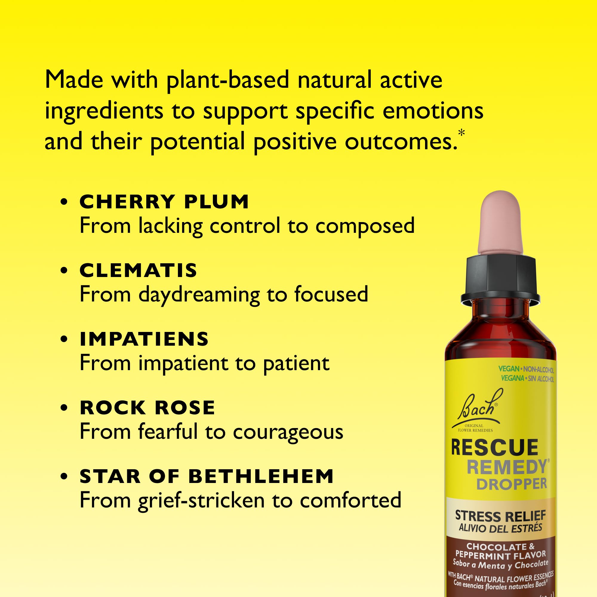 Bach RESCUE Remedy Chocolate Peppermint Flavor 20mL – Stress Relief Homeopathic