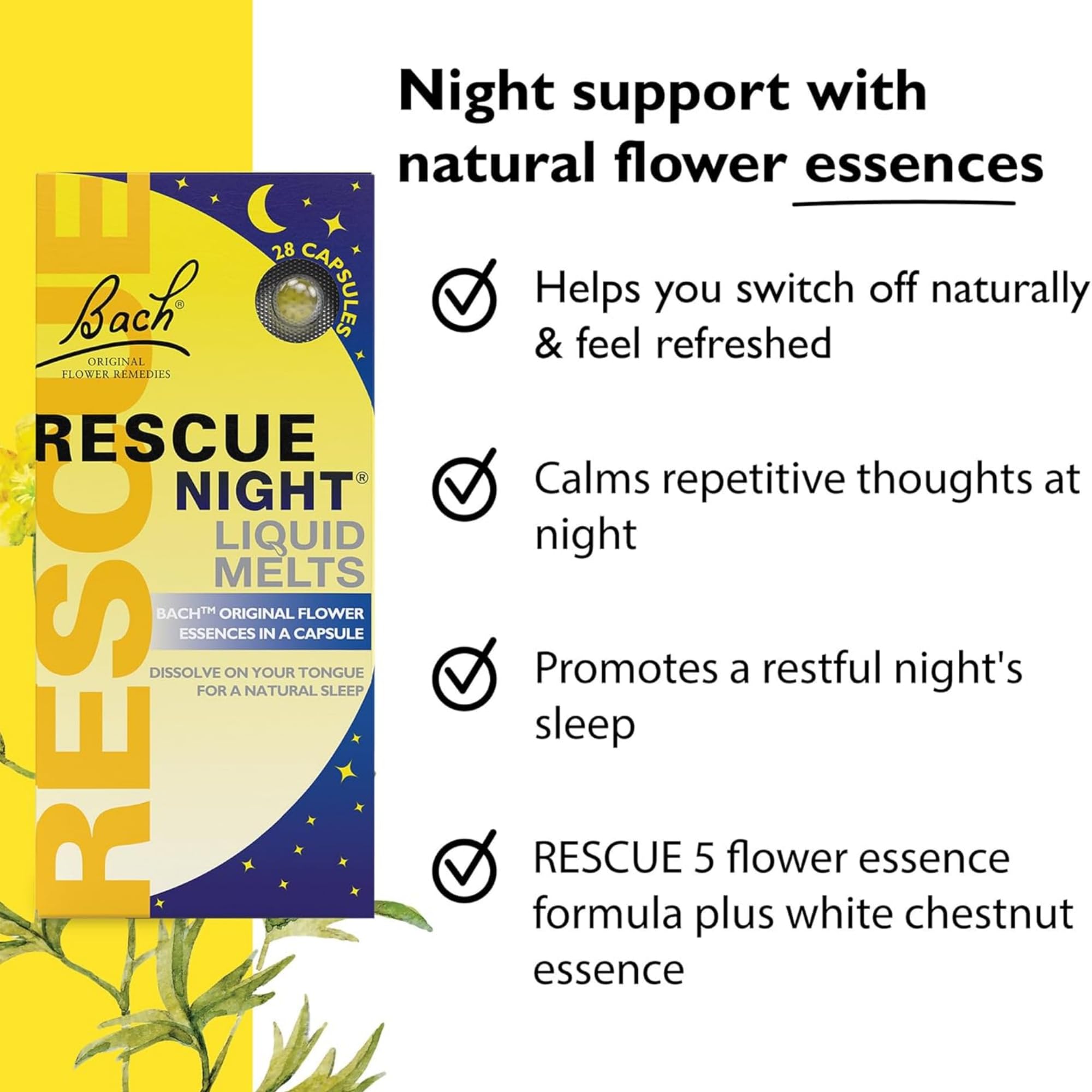BACH RESCUE SLEEP Liquid Melts – Natural Sleep Aid, Melatonin-Free | Orange Vanilla