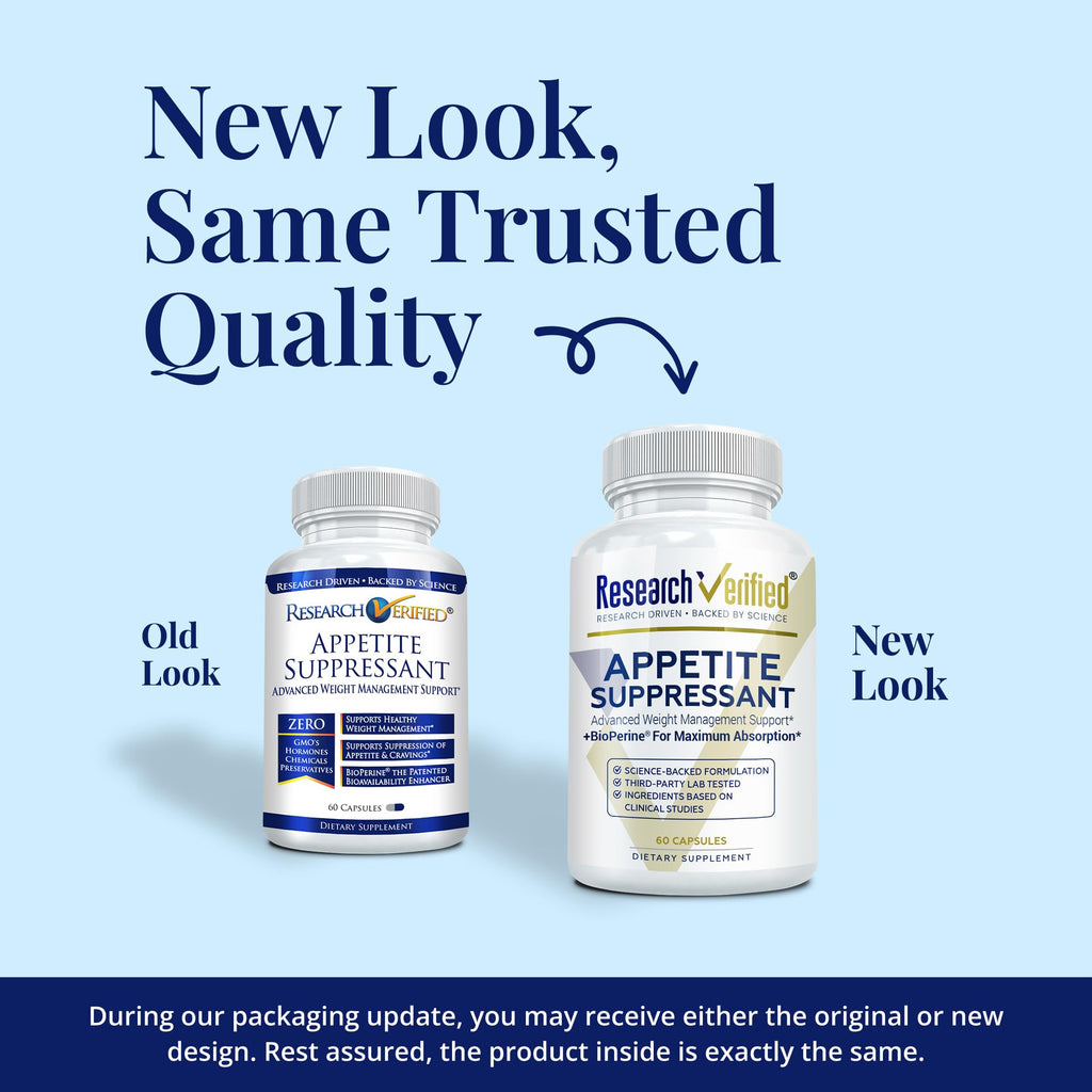 Research Verified Appetite Suppressant | Curb Cravings, Satiety, Metabolism - Pack of 3 (60 Capsules)
