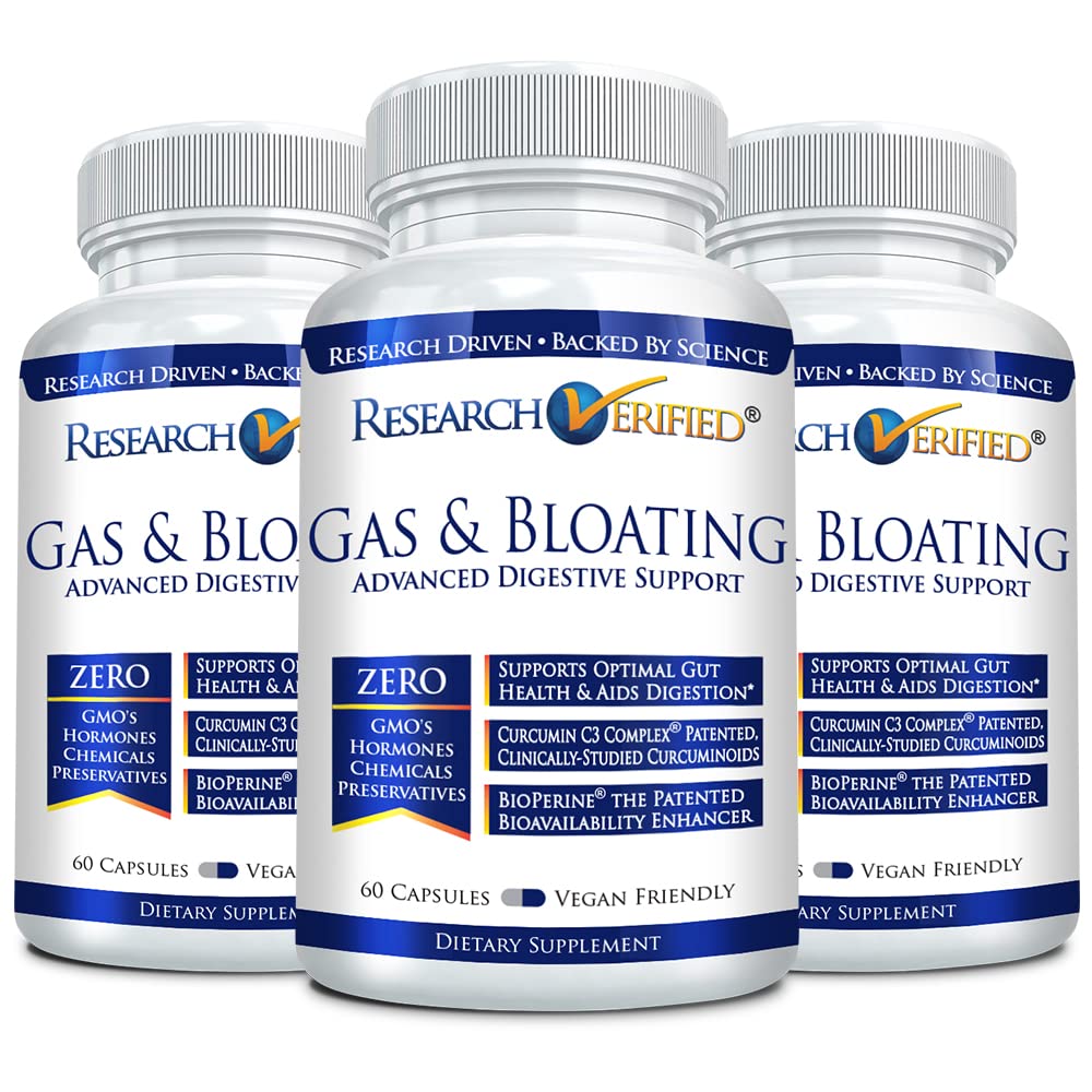 Research Verified Gas and Bloating – Artichoke, Ginger & Peppermint – 180 Vegan Capsules