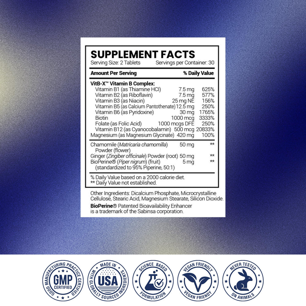 Research Verified Leg Cramps – Magnesium, B Vitamins, Ginger & Chamomile for Circulation Support – Vegan, 6-Month Supply