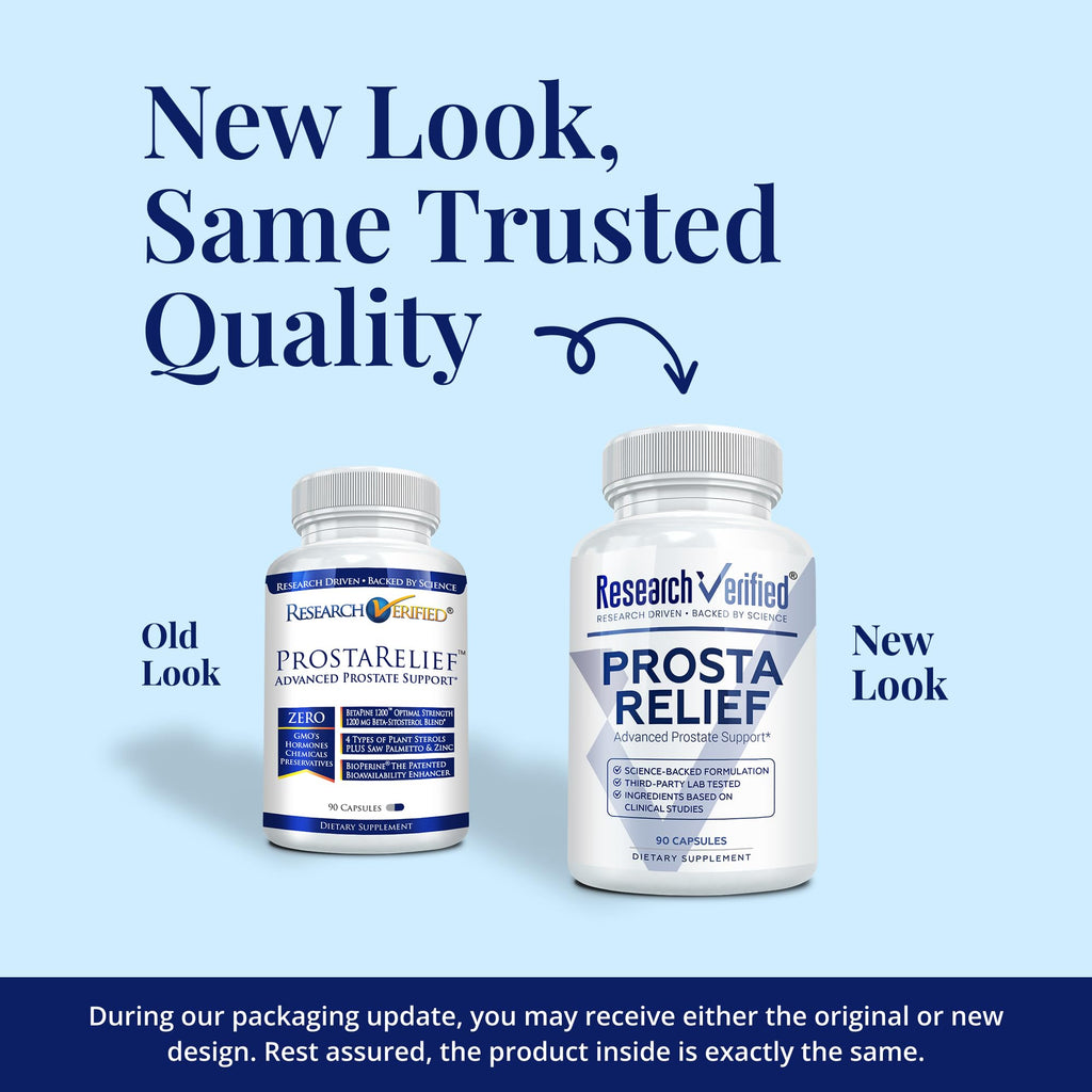 Research Verified ProstaRelief - Saw Palmetto & Bioperine – Prostate & Urinary Health (90 Capsules)