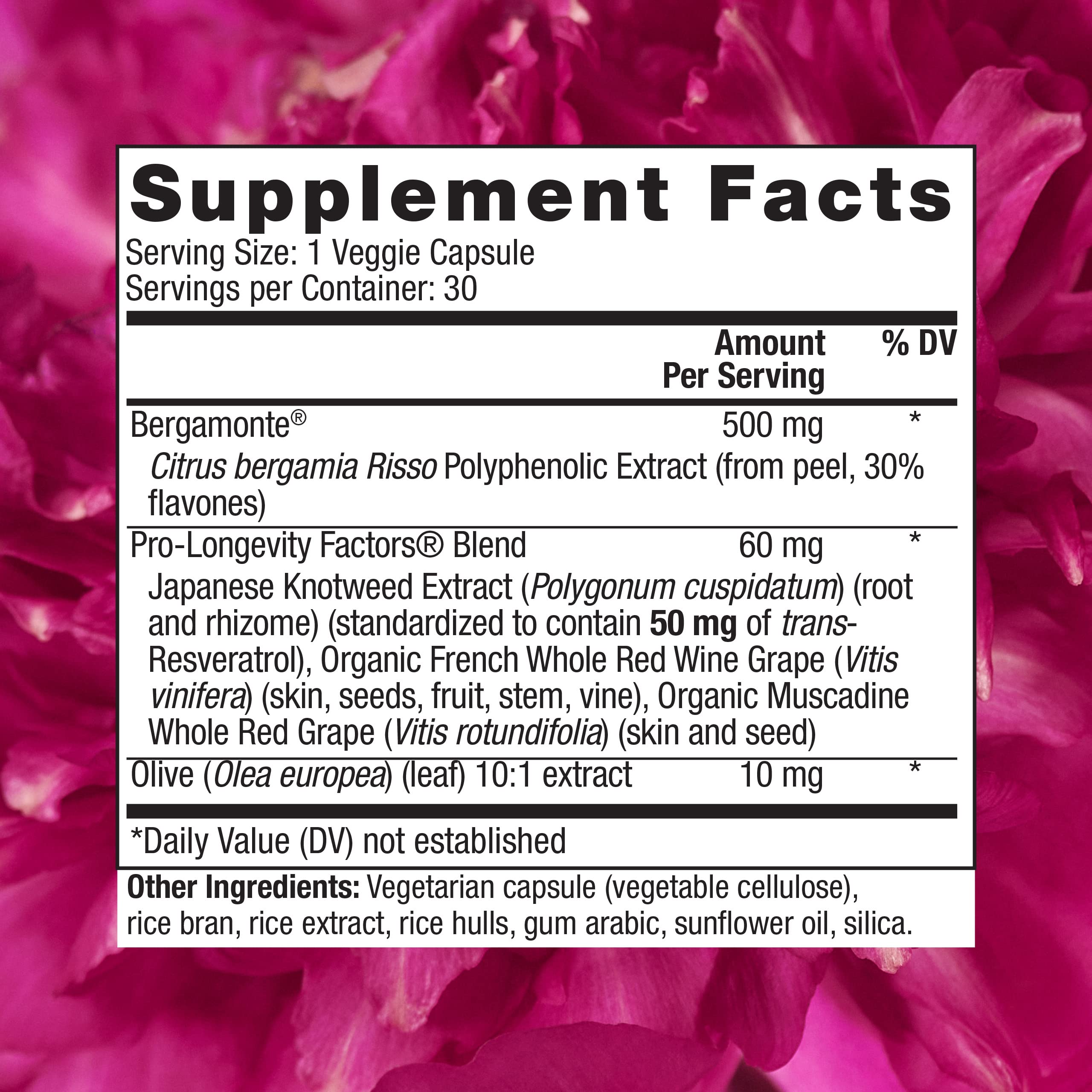Reserveage Bergamot Cholesterol Support with Resveratrol – Heart Health Supplement | 30 Servings | Vegan & Non-GMO