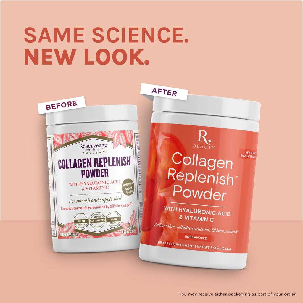 Reserveage Beauty Collagen Replenish Powder - No-Taste Collagen for Radiant Skin & Hair Growth - 8.25 oz