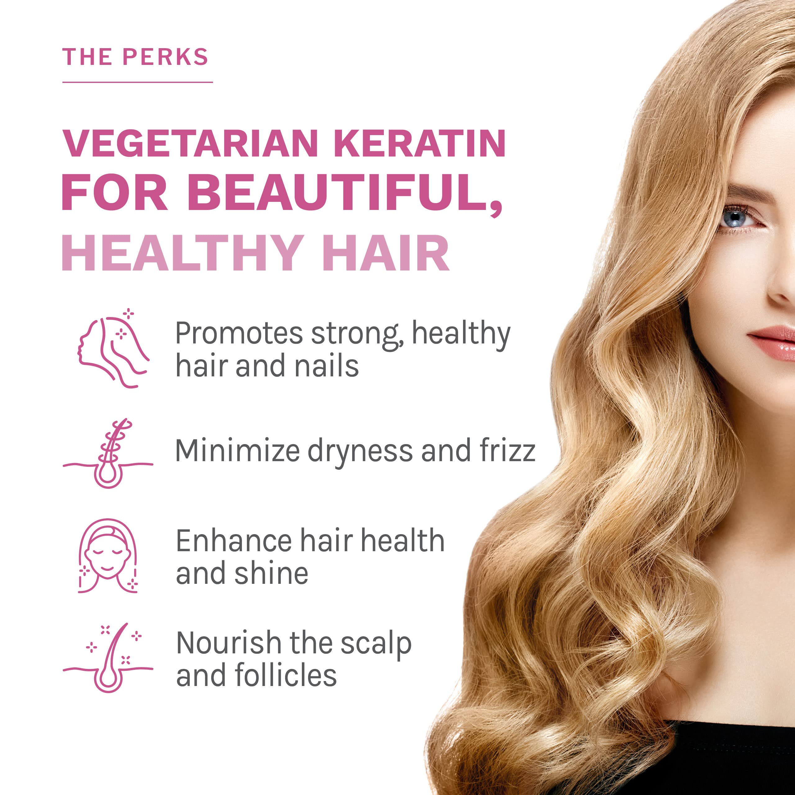 Reserveage Beauty Keratin Hair Booster with Biotin & Resveratrol – Hair & Nail Growth (120 Capsules)