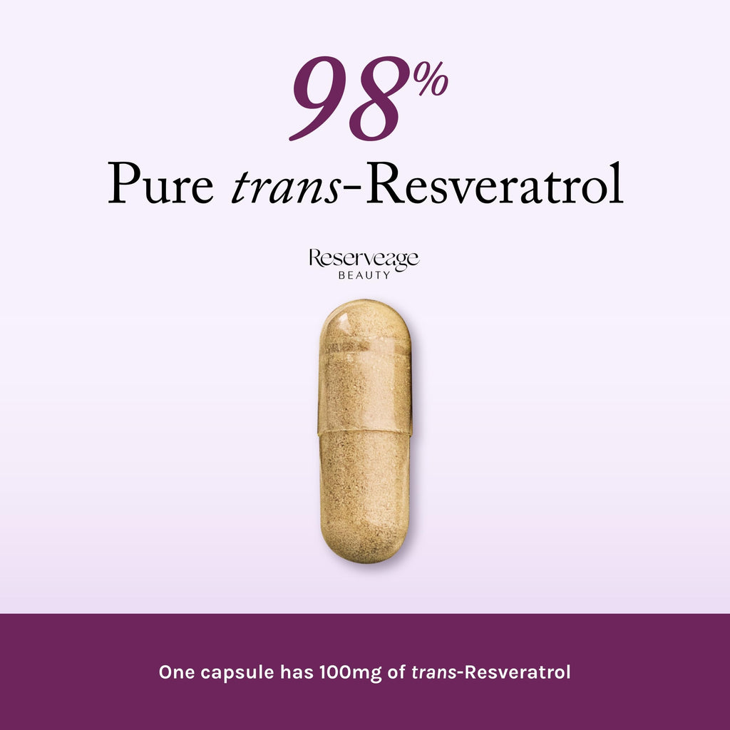 Reserveage Beauty Resveratrol 100 mg – Antioxidant Support for Heart, Aging & Immune Health | 60 Capsules (Pack of 2)
