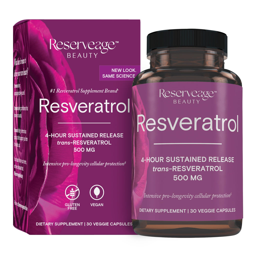 Reserveage Beauty Resveratrol 500 mg — Antioxidant Support for Heart & Aging