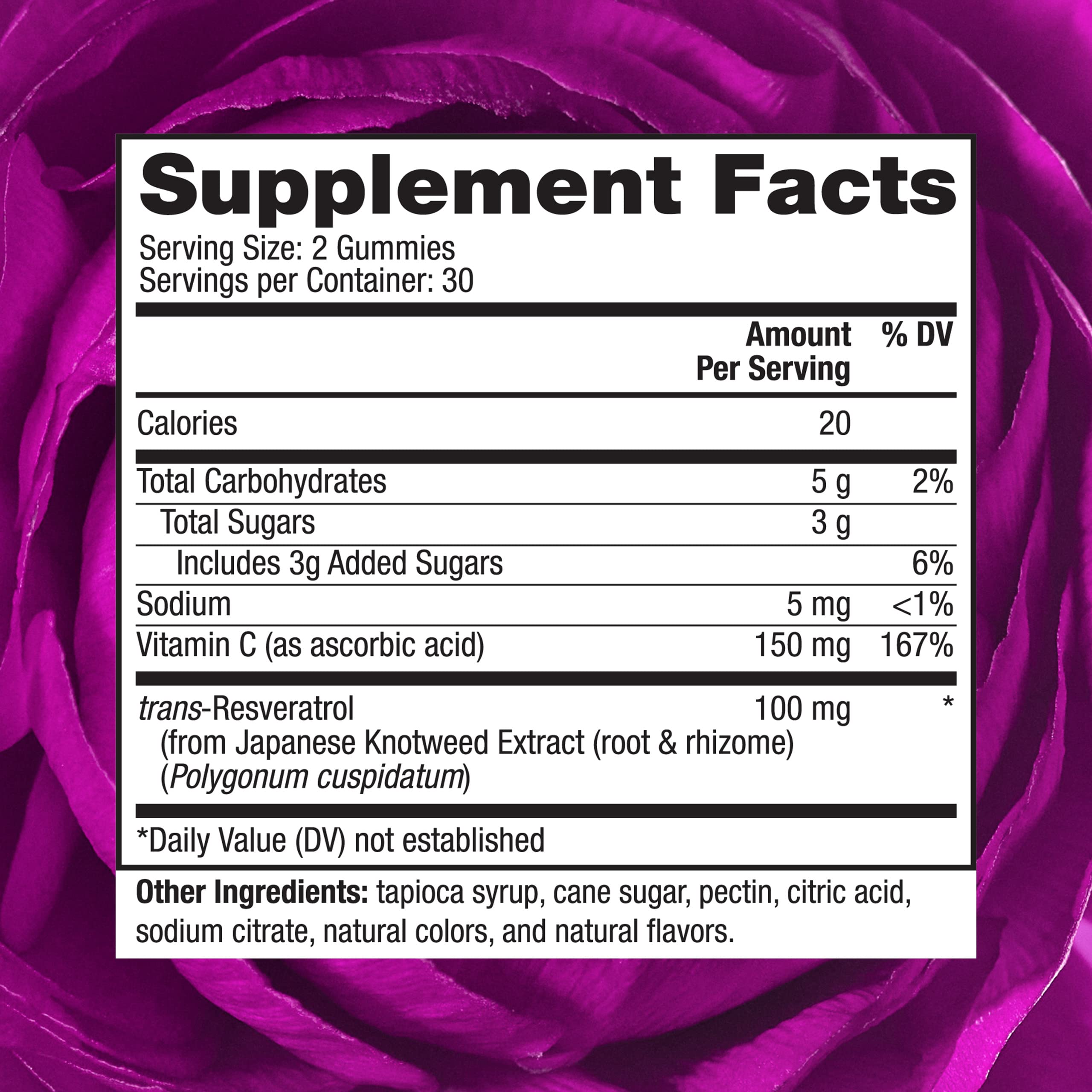 Reserveage Beauty Resveratrol Gummies 100 mg - Heart Health, Healthy Aging - Vegan 2-Pack