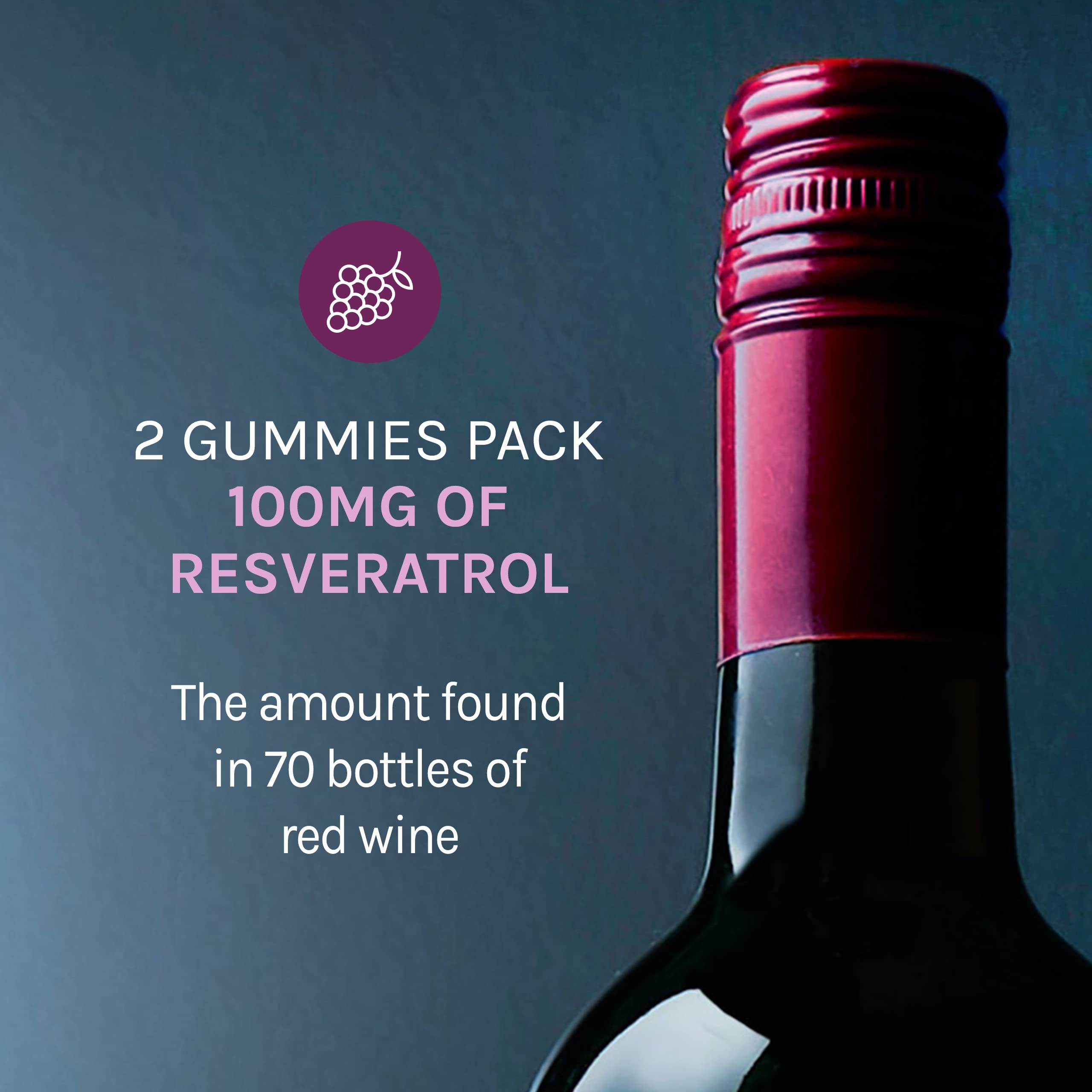 Reserveage Beauty Resveratrol Gummies 100 mg - Heart Health, Healthy Aging - Vegan 2-Pack