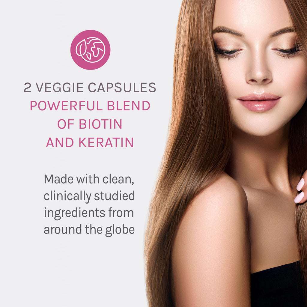 Reserveage Keratin Hair Booster with Biotin - Keratin, Biotin & Resveratrol, 60 Capsules