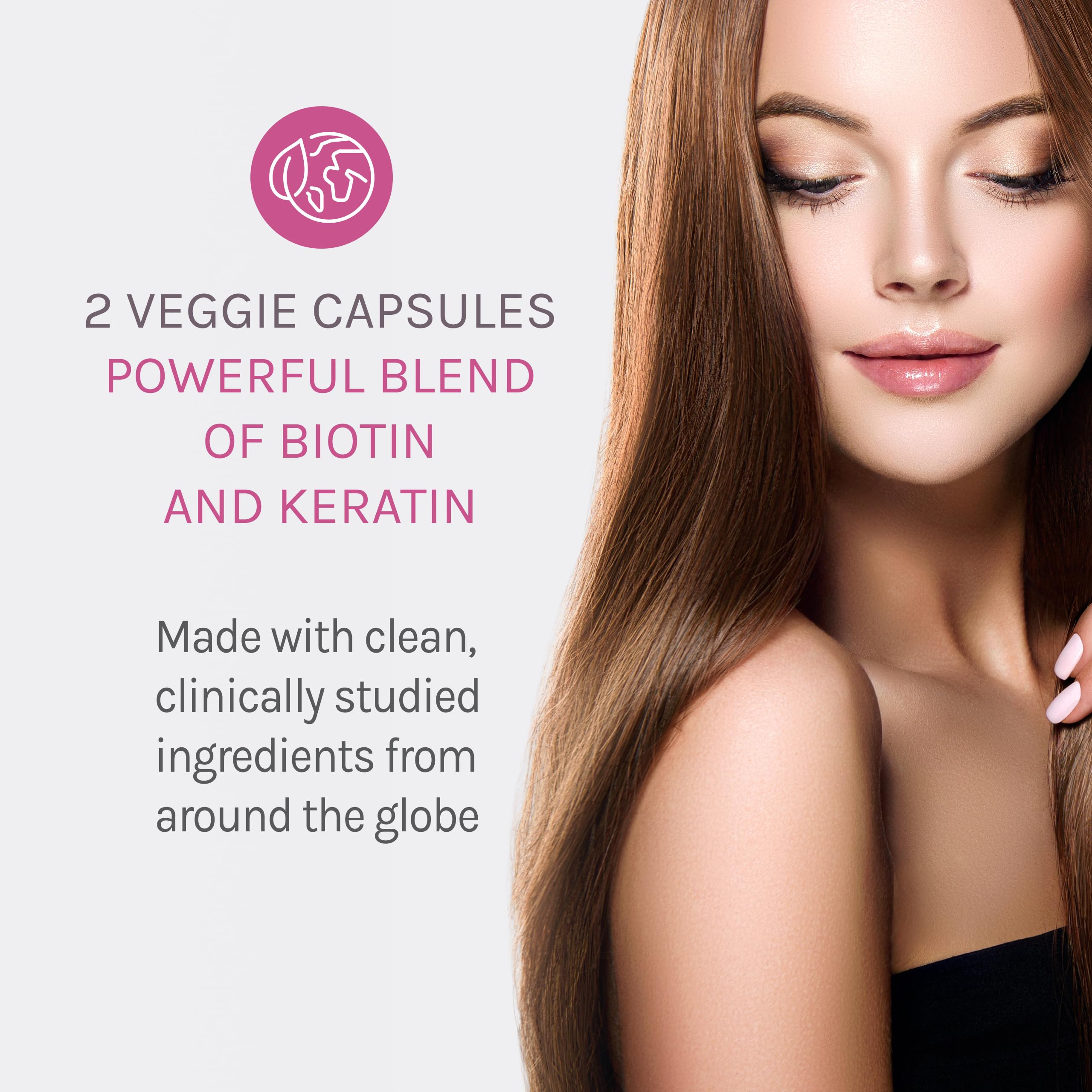 Reserveage Keratin Hair Booster with Biotin - Keratin, Biotin & Resveratrol, 60 Capsules