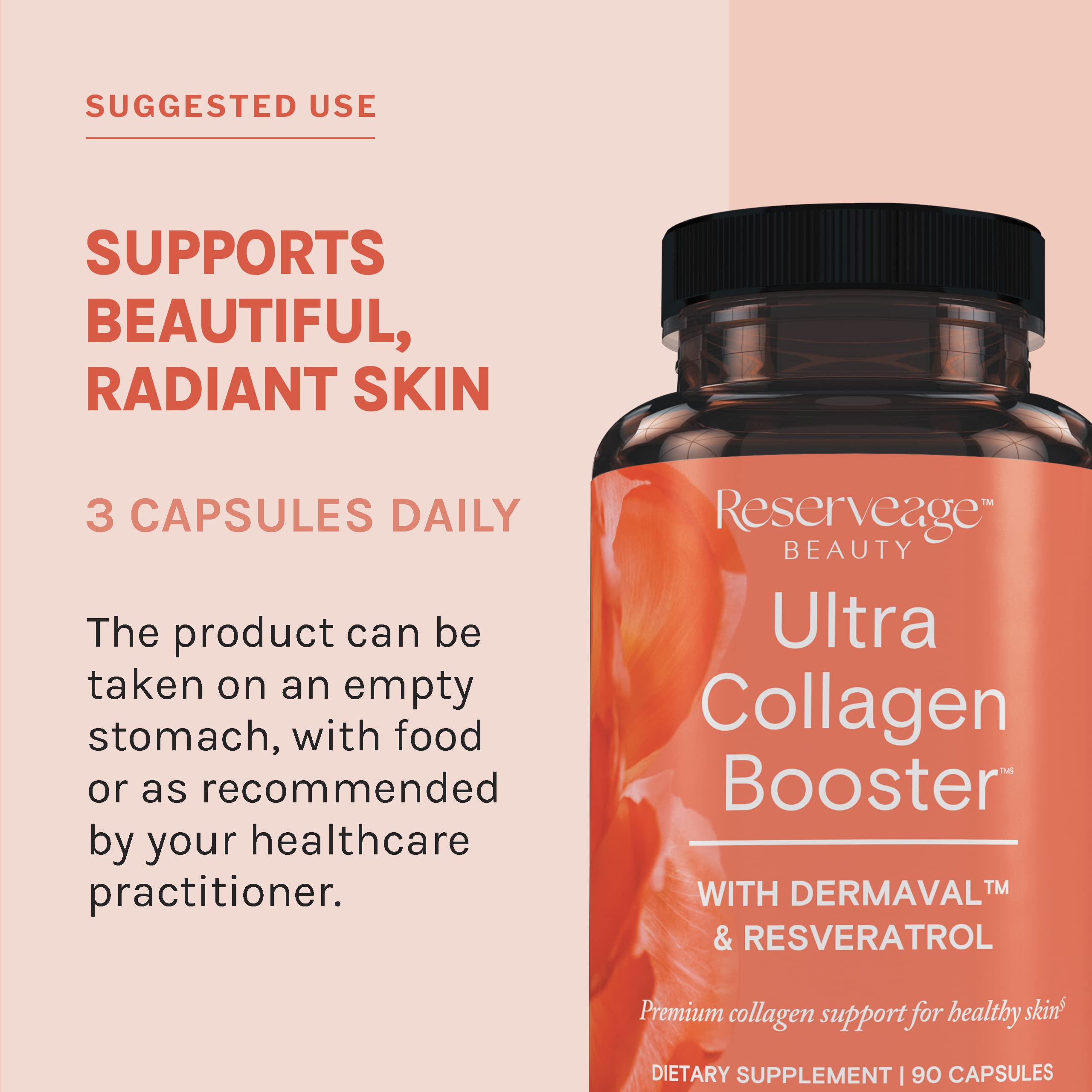Reserveage Nutrition Ultra Collagen Booster | Skin Support, 90 Capsules