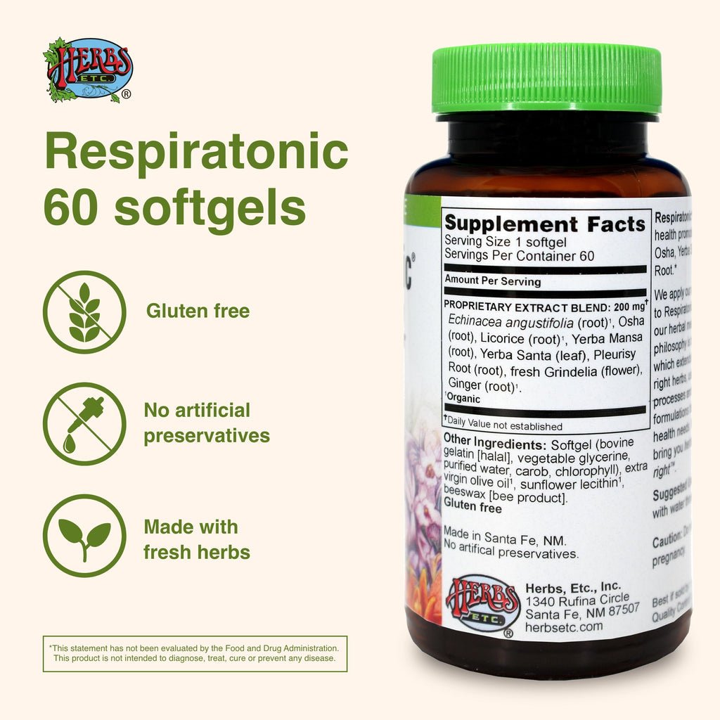 Herbs Etc. Respiratonic - 60 - Softgel