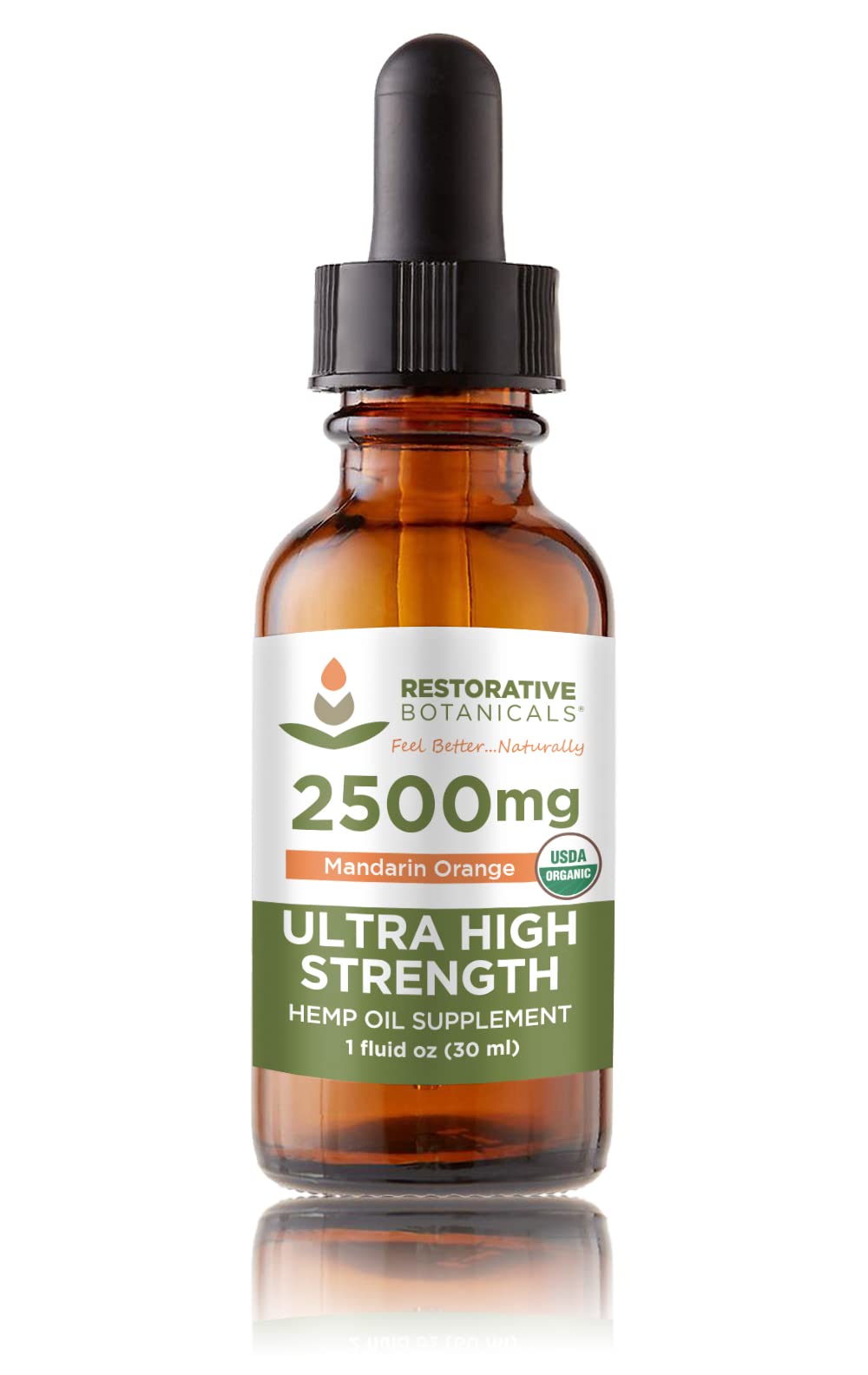Restorative Botanicals Hemp Oil 2500mg Mandarin Orange - 60 Servings