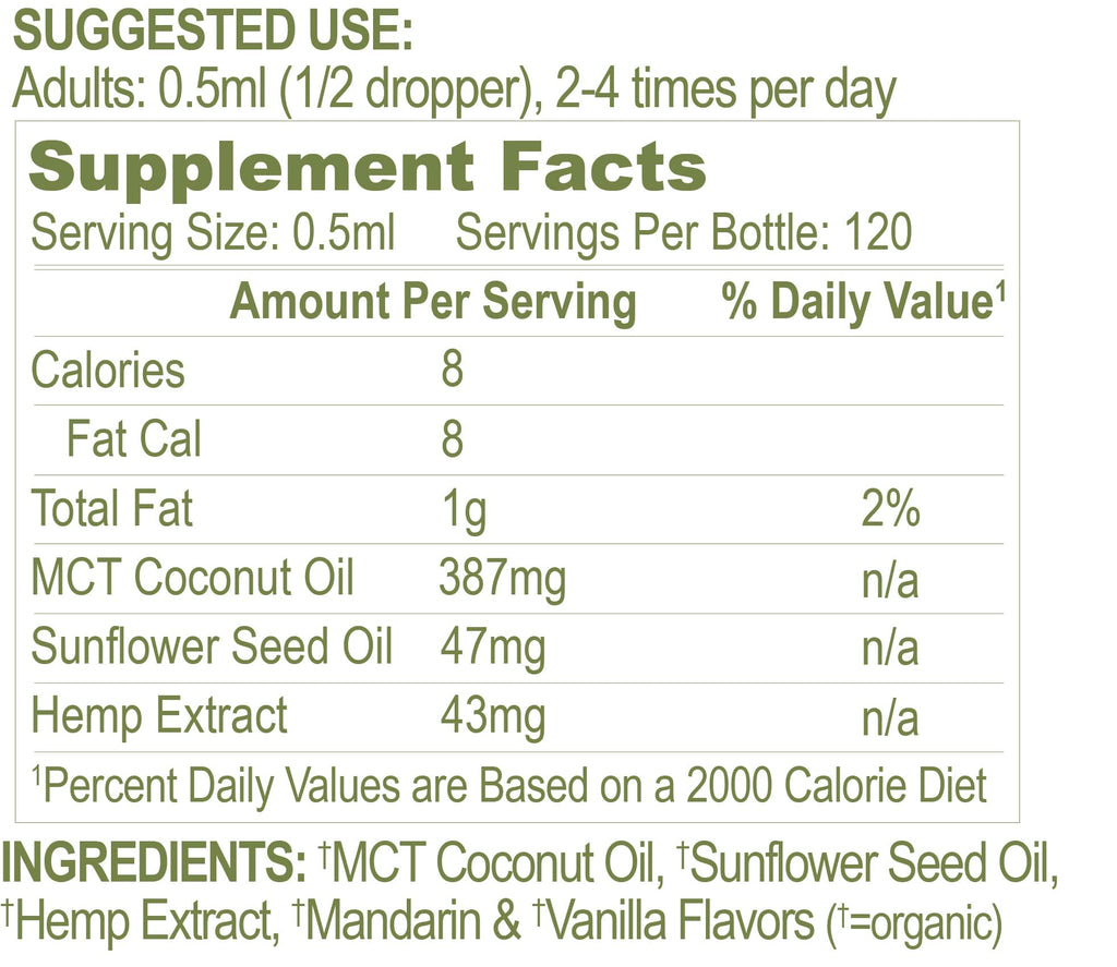 Restorative Botanicals Hemp Oil Drops 5000mg Mandarin Orange – USDA Organic