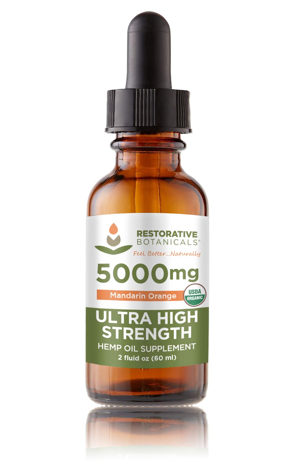 Restorative Botanicals Hemp Oil Drops 5000mg Mandarin Orange – USDA Organic