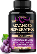 Resveratrol 19-in-1 Polyphenol Complex – Made in USA – 120 Capsules