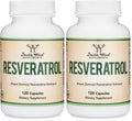 Resveratrol 500mg per Serving – 120 Capsules (Pack of 2) | Double Wood