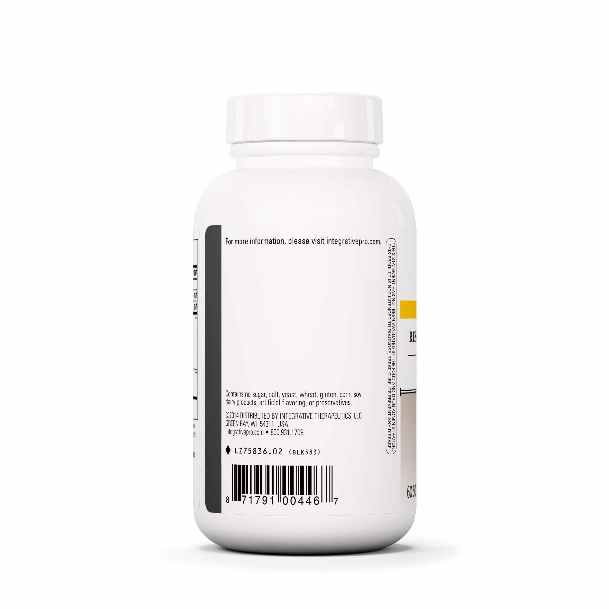 Integrative Therapeutics Resveratrol Ultra HP - Heart Health Support | 60 Softgels | Gluten-Free & Non-Soy