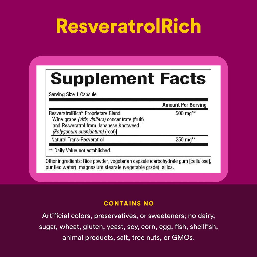 ResveratrolRich by Natural Factors - Super Strength Resveratrol Concentrate - 60 Capsules