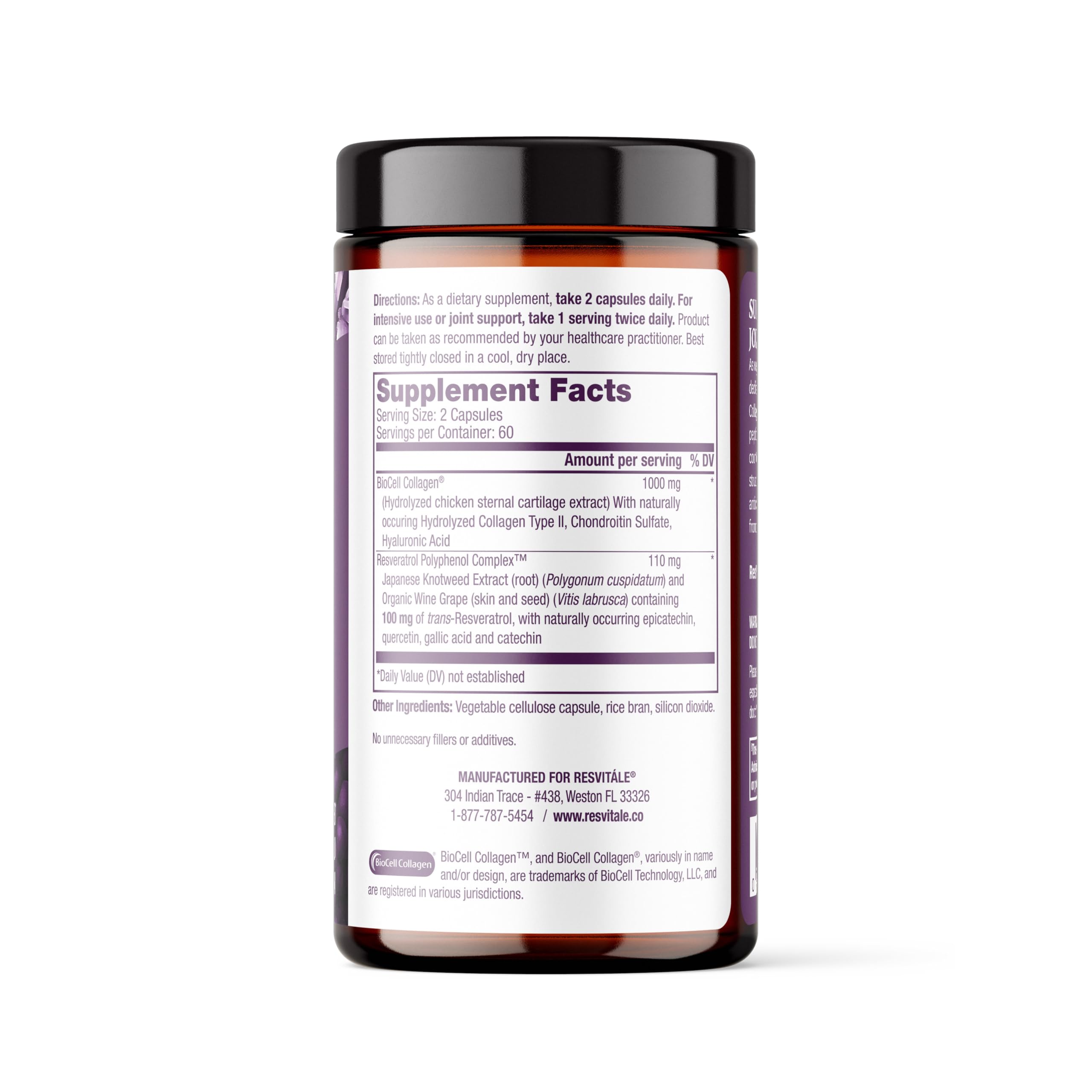ResVitale Collagen Enhance - Hyaluronic Acid & Resveratrol - 120 Capsules