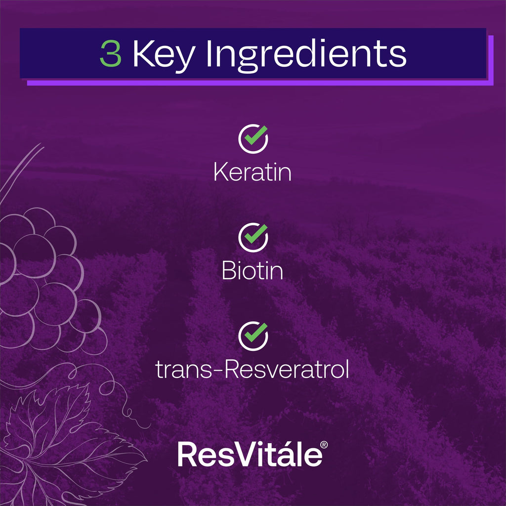 ResVitale Keratin Hair Enhance - Keratin + Biotin Hair Growth Supplement | 60 Capsules