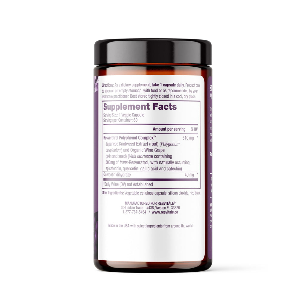 ResVitale Resveratrol 500 mg – 60 Veggie Capsules | Antioxidant & Immune Support