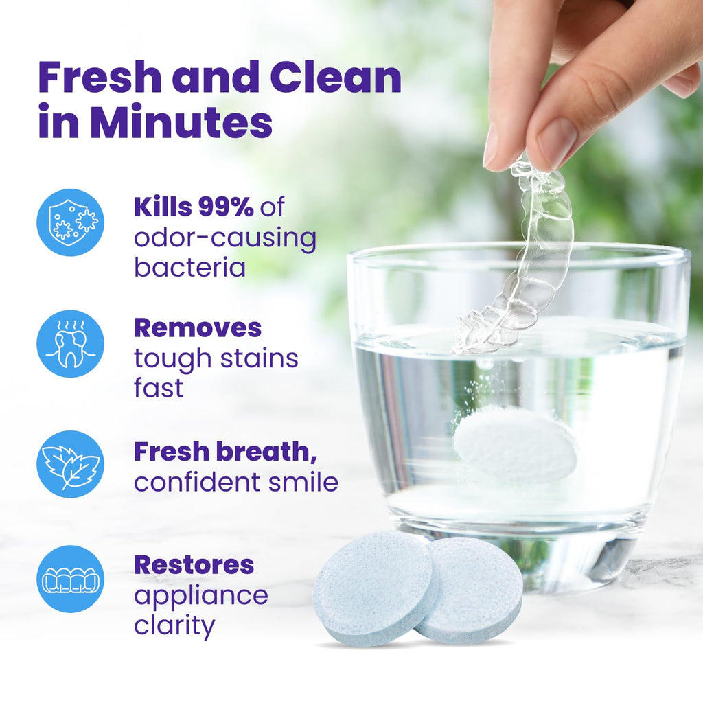 Retainer Brite Cleaner Tablets – 120 ct, Invisalign & Mouth Guard Cleaner | Made in USA