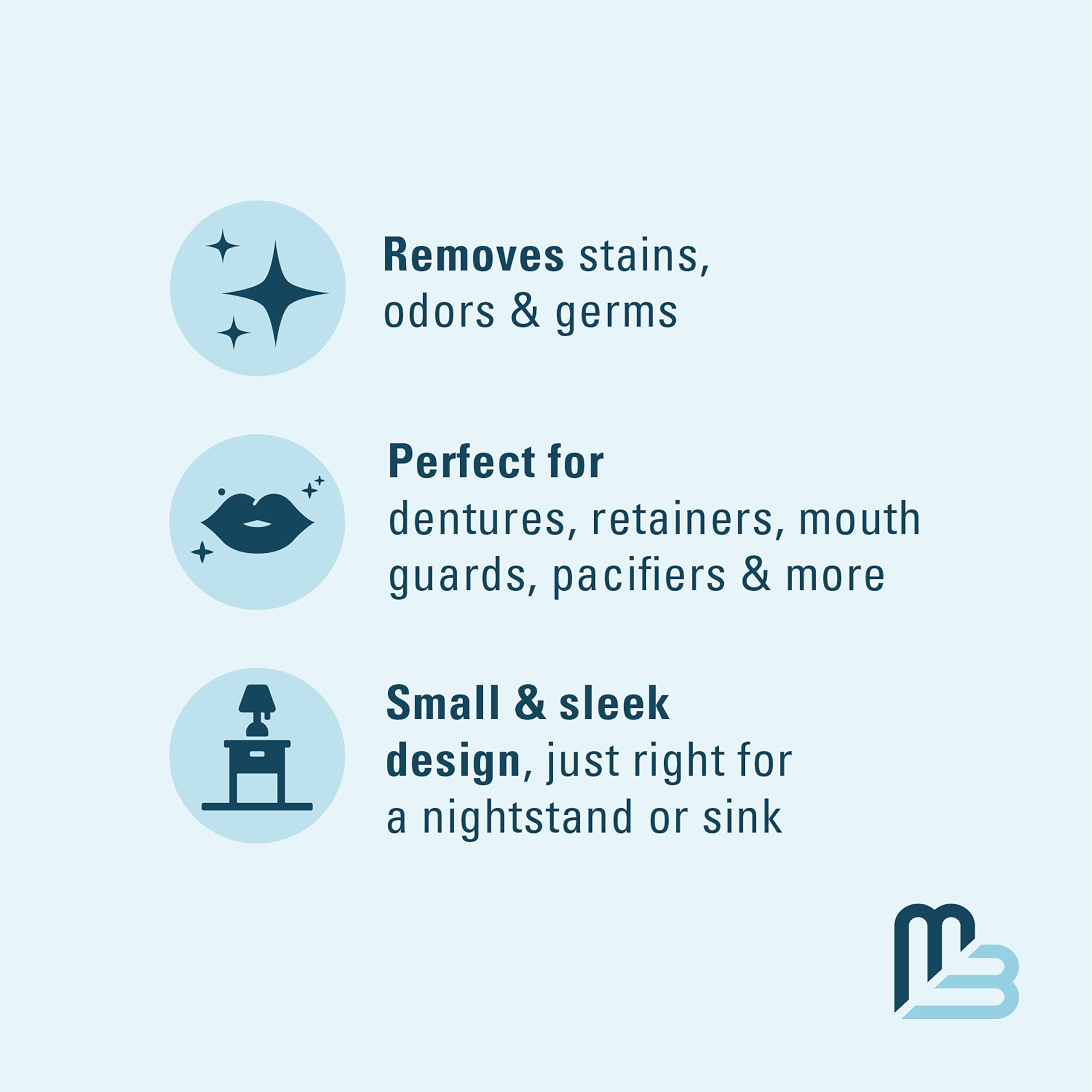 Denture Bath Case & Retainer Case – Spill-Free Portable Cleaner Kit by M3 Naturals