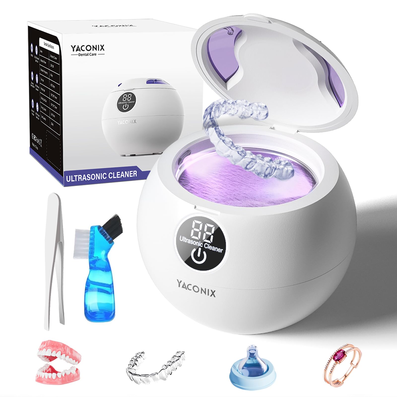 Retainer Cleaner Machine 45kHz Ultrasonic – 200ML, 3 Cleaning Modes