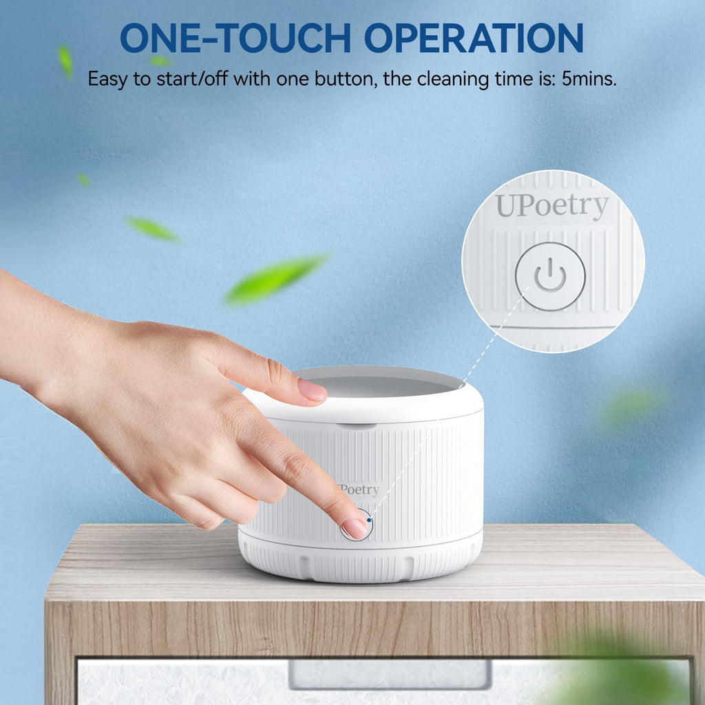 Retainer Cleaner Machine - Ultrasonic Dental Cleaner for Braces, Dentures, Pacifiers, Mouth Guards, Jewelry & Toothbrush Heads | 150ml Portable