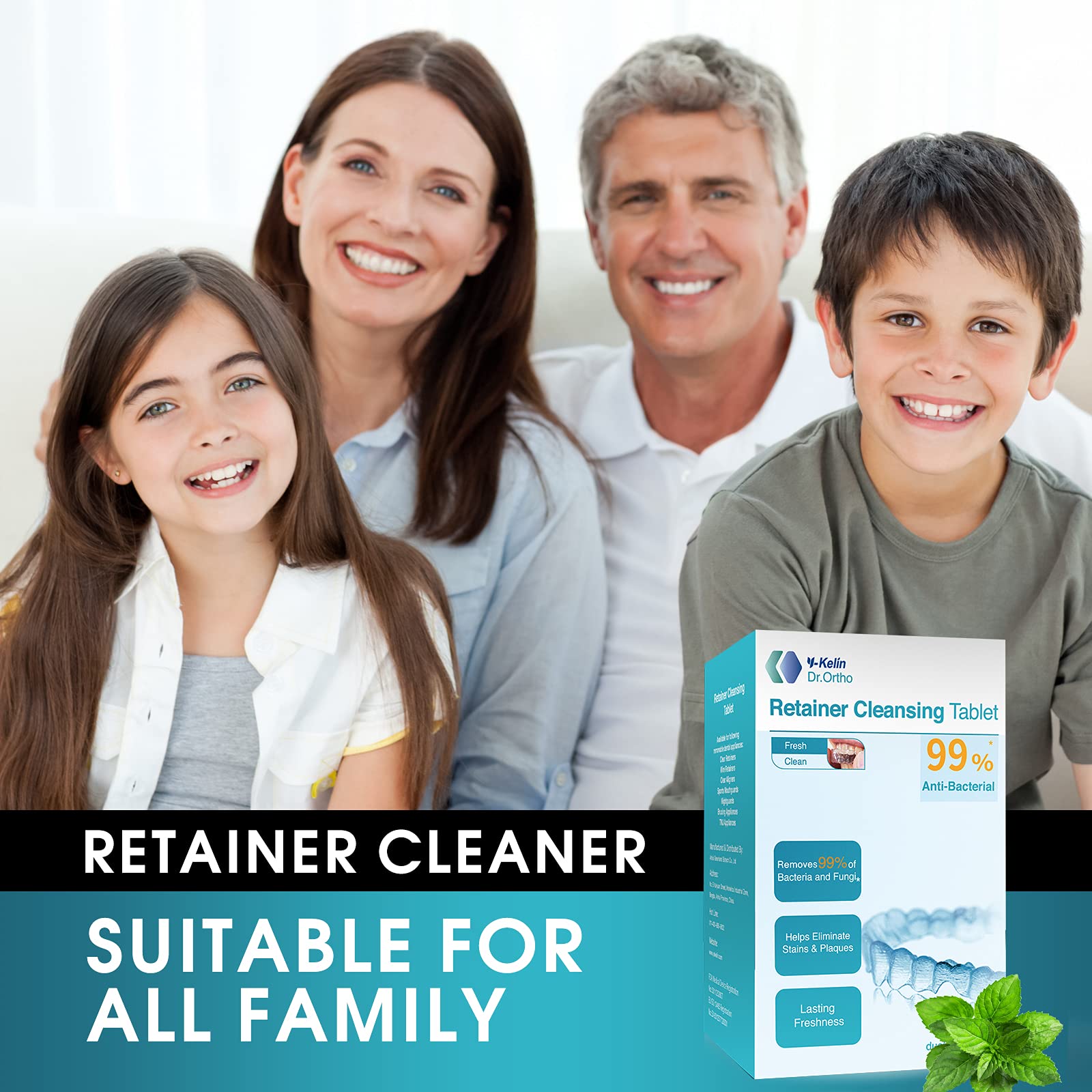 Retainer Cleaner Tablets – Invisalign Cleaner, Denture Cleaning Tablets, 3-Month Supply | Y-Kelin