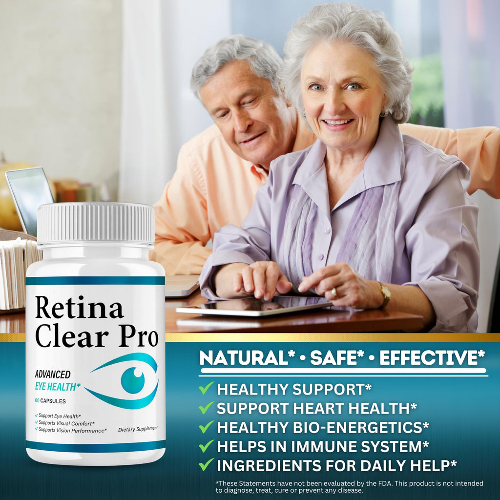 VegHerbs Retina Clear Pro - Premium Eye Health Capsules, 60 Caps Per Bottle, Pack of 3
