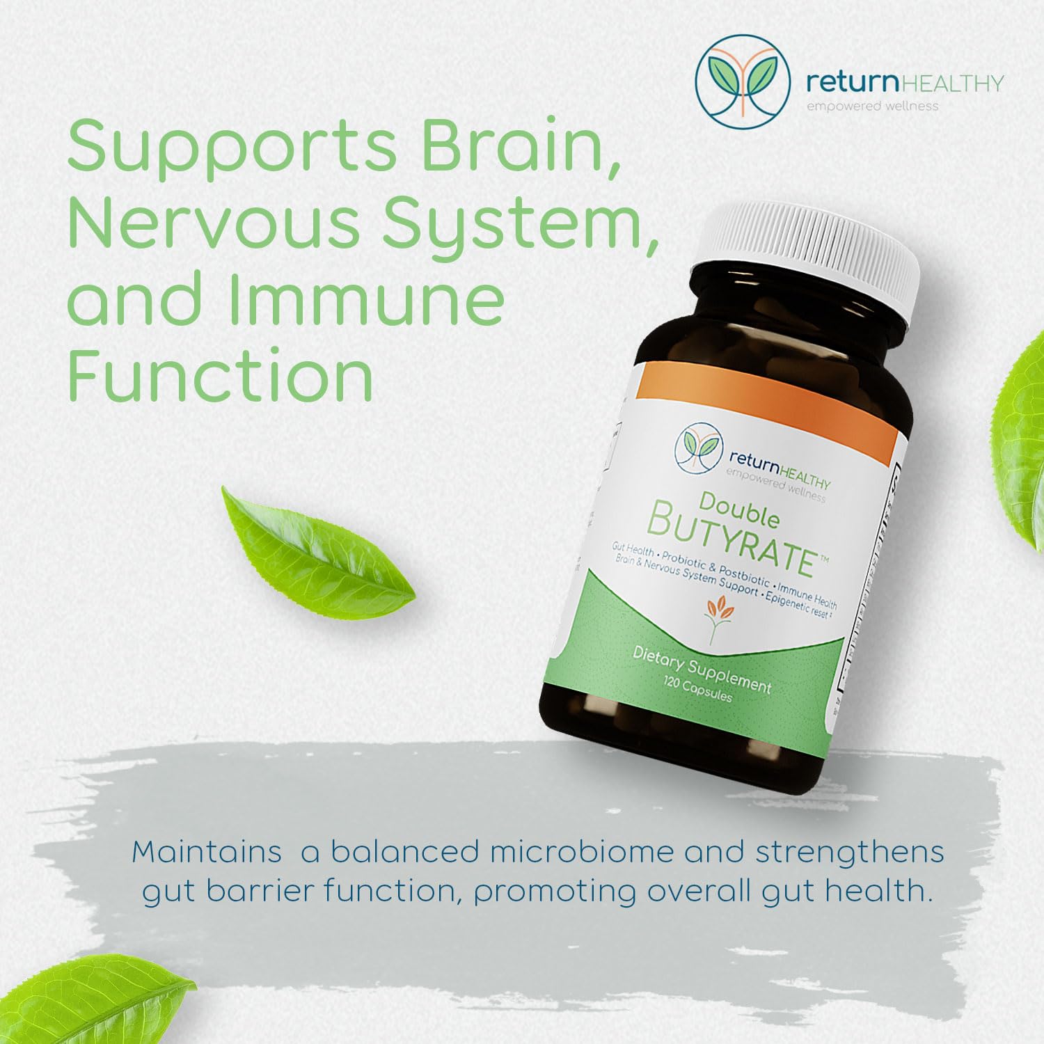 Return Healthy Double Butyrate Gut Health Supplement | 120 Caps