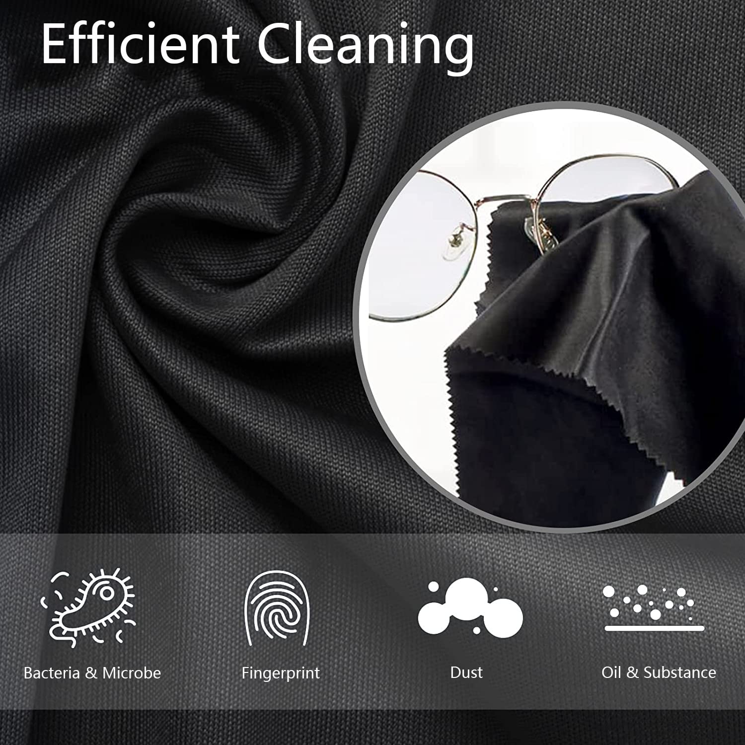 Extra Large 12x12 Microfiber Cleaning Cloths – 5-Pack for Eyeglasses & Screens