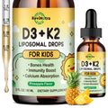 ReviNutra Vitamin D3 K2 Drops for Kids – Liposomal D3 K2 with Pineapple Flavor (2 oz)