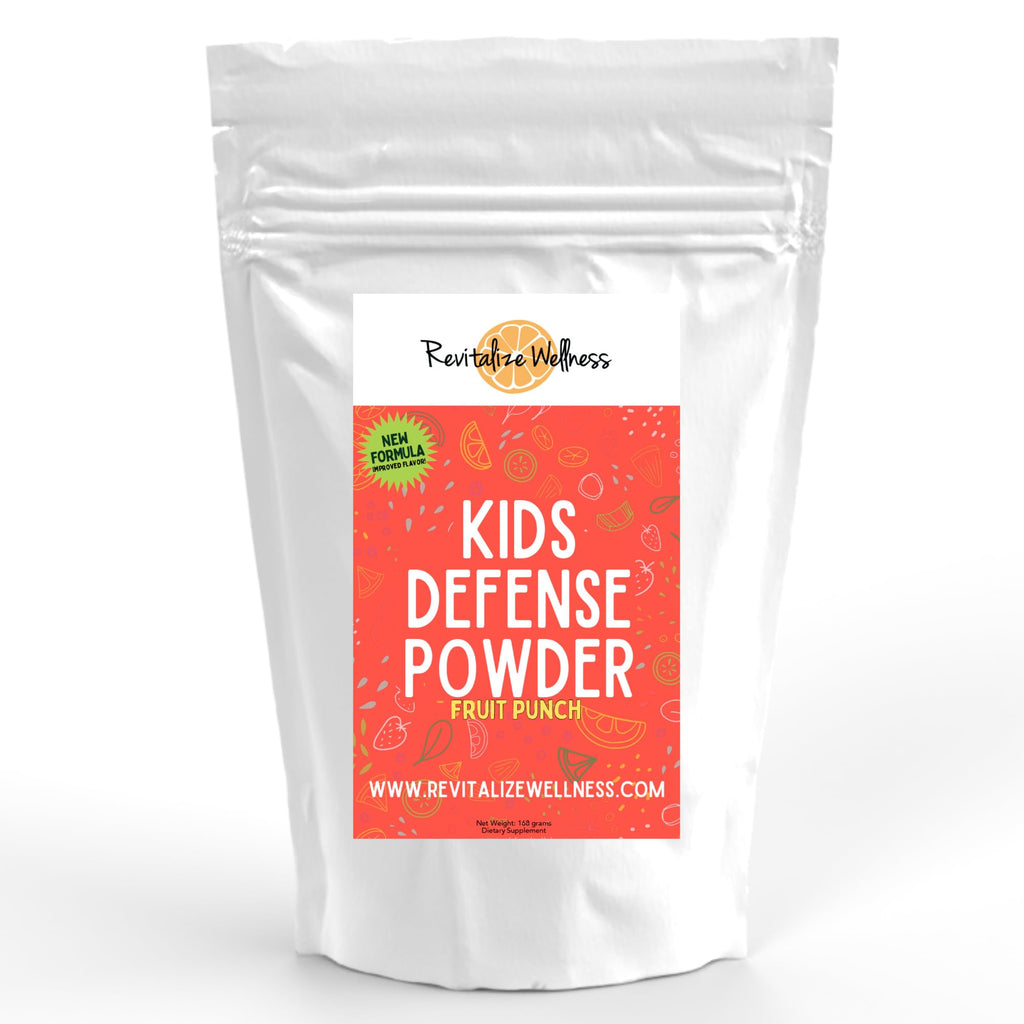 Revitalize Wellness Kids Defense Powder - 1000 mg Vitamin C, 250 mg B3, Fruit Punch, 120 Servings